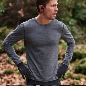 Mack Weldon AIRKNITx Gray Long Sleeve Shirt, Size M